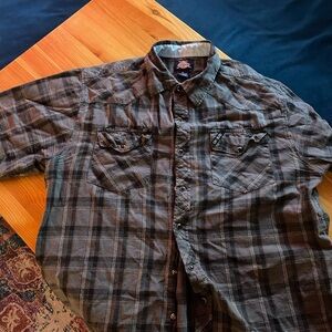 Dickies Black and Brown Plaid Shirt